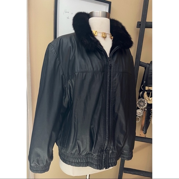 REVERSIBLE MINK LEATHER JACKET SZ M - Picture 8 of 8